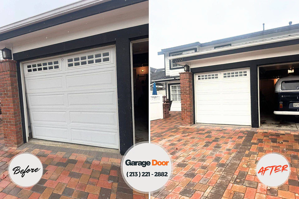 Before and after: garage door repair East Jordan, MI